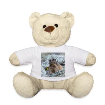 Murmeltier Porträt 6 - Alpen Deko und Geschenkidee - Teddy - Sonnengelb - Vorne