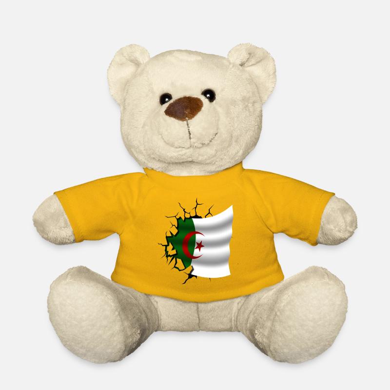 Algérie - Algérie - Drapeau déchiré - Nounours - jaune soleil