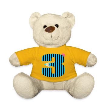 STYLO BLEU TROIS NUMÉROS 3 ÉLÈVES DE TROISIÈME ANNÉE - Nounours - jaune soleil - Devant