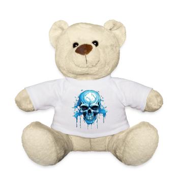 Blue Skull Ink Flow - Teddy Bear - sun yellow - Front