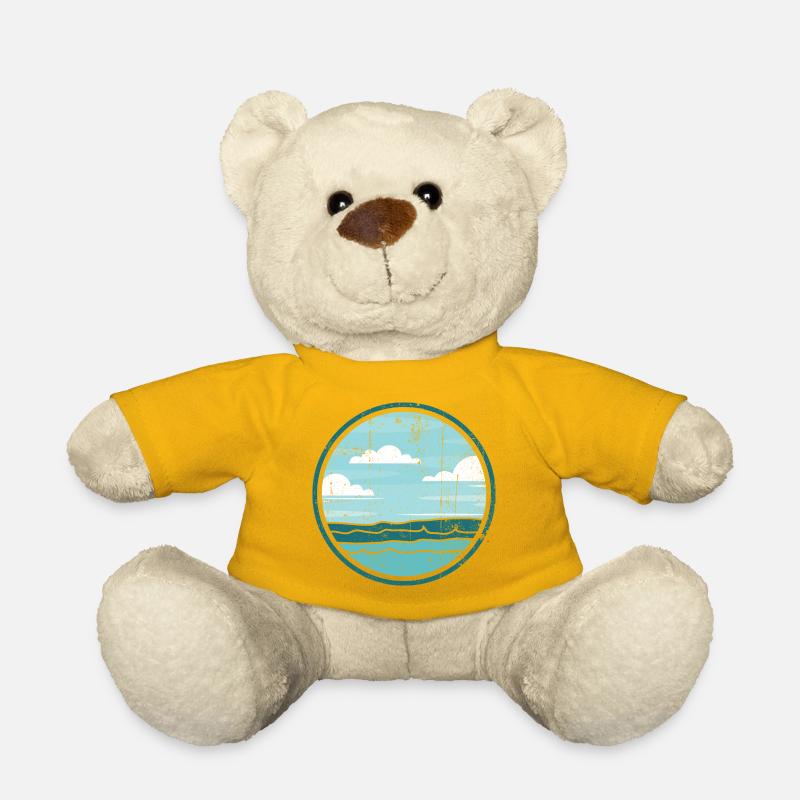 Emblème circulaire Ocean Horizon en sarcelle - Nounours - jaune soleil