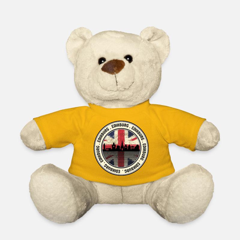 Edinburgh Skyline Union Badge - Teddy Bear - sun yellow