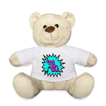 Chemise de fête à thème rétro amusant des années 80, années 80 (25) - Nounours - jaune soleil - Devant