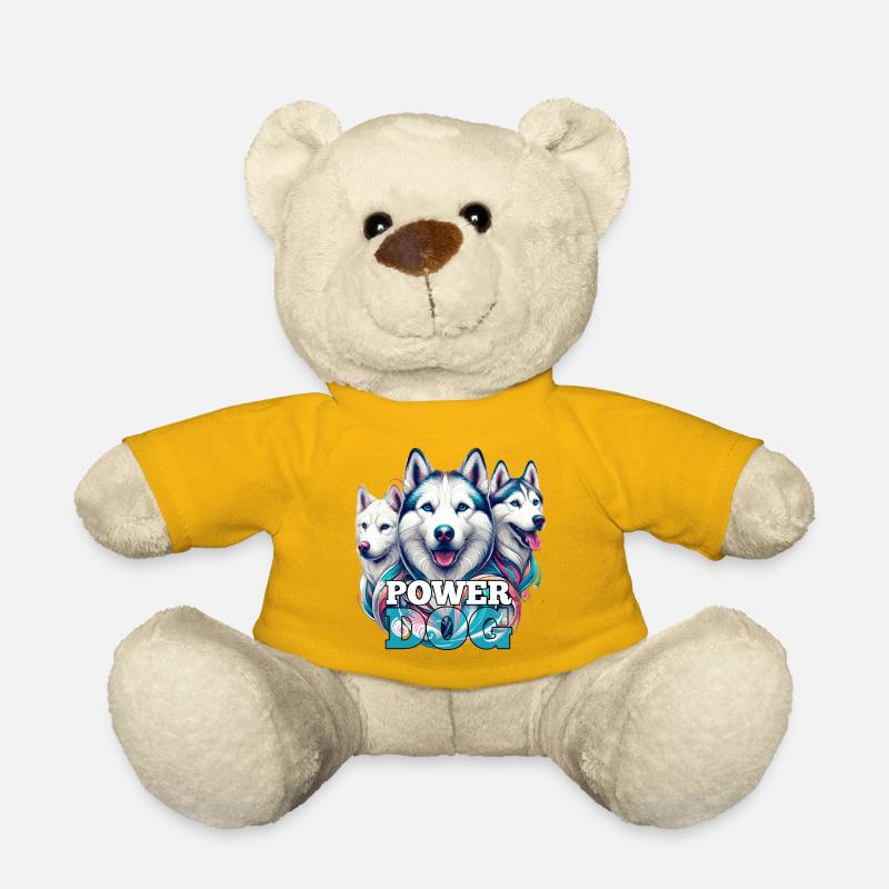 Husky Power Dog Geschenk - Teddy - Sonnengelb
