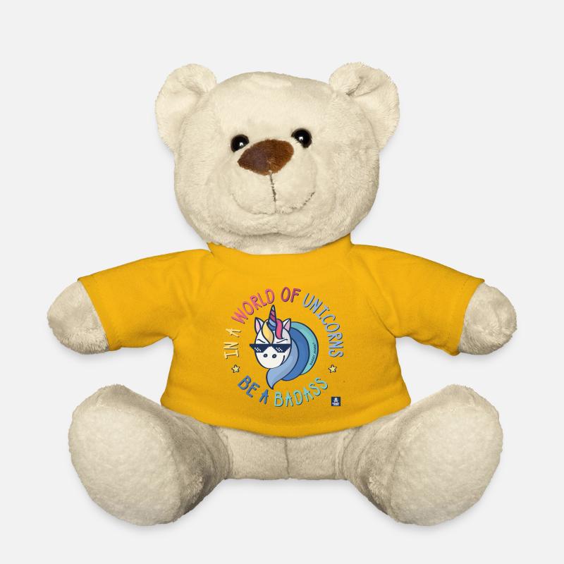 Badass unicorn - Teddy Bear - sun yellow
