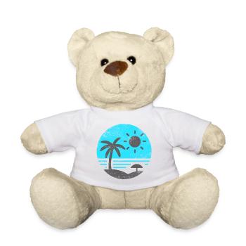 Vintage Beach Blue Grey - Teddy Bear - sun yellow - Front
