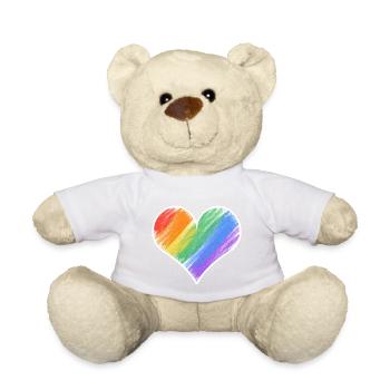 Regenbogenherz Farbstrich - Teddy - Sonnengelb - Vorne
