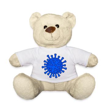 Blue Covid Molecule Illustration - Teddy Bear - sun yellow - Front