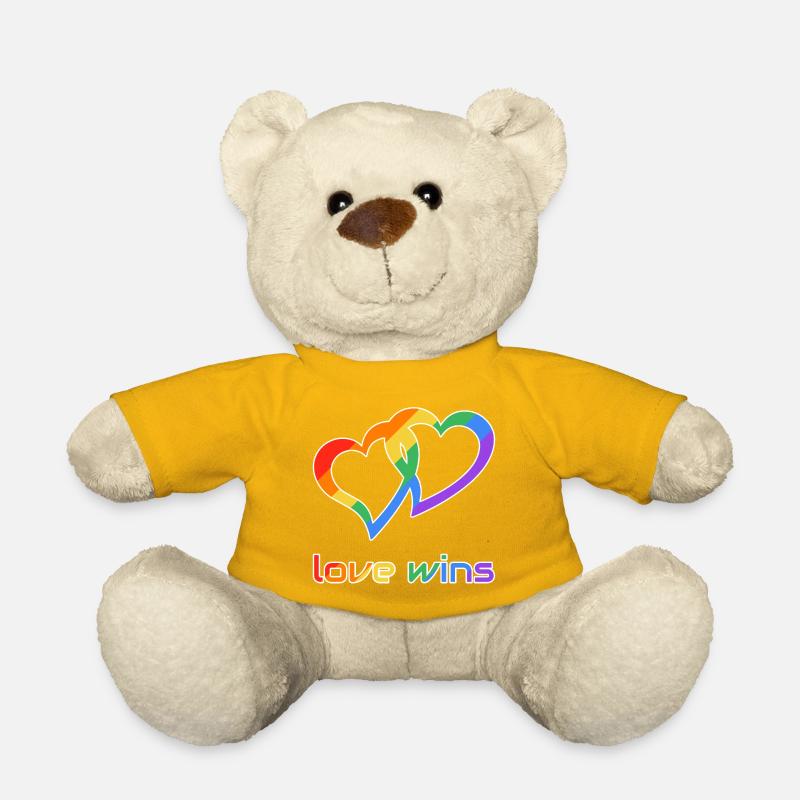 Regenbogenherzen Liebe gewinnt - Teddy - Sonnengelb