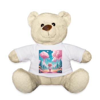 Fille dans la forêt de barbe à papa - Nounours - jaune soleil - Devant