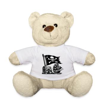 Pirate Adventure with Skull and Ship - Teddy Bear - sun yellow - Front