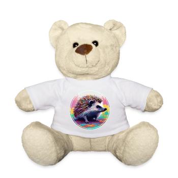 Colorful Digital Art - Hedgehog - Teddy Bear - sun yellow - Front
