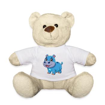 Hippopotame Mignon Mascotte Personnage De Dessin Animé Kawaii - Nounours - jaune soleil - Devant