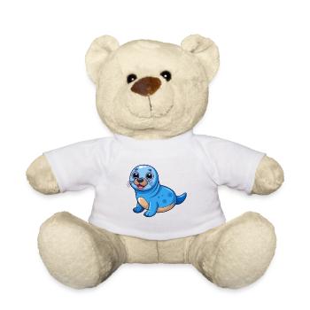Siegel Niedliche Maskottchen Cartoon Figur Kawaii - Teddy - Sonnengelb - Vorne