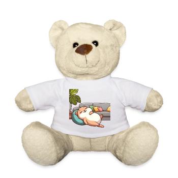 Un flou rose décontracté sur le canapé - Nounours - jaune soleil - Devant