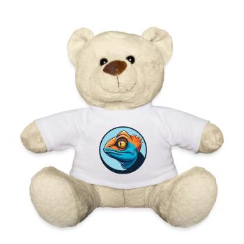 Chameleon Cute Kawaii Cartoon Animal Pet Logo - Teddy Bear - sun yellow - Front