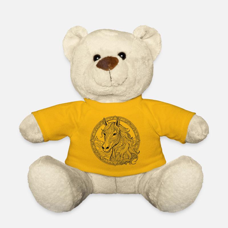 Majestätisches Mandala-Pferd - Teddy - Sonnengelb