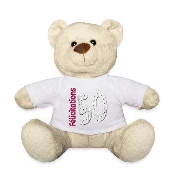 Félicitations 50ème anniversaire - Nounours - jaune soleil - Devant