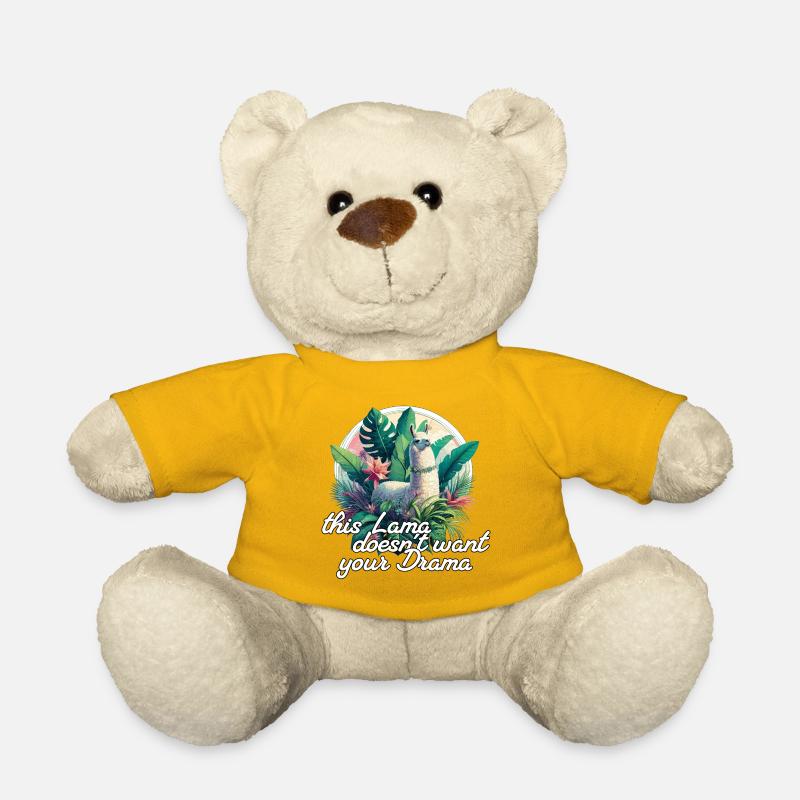Lama Drama positiv Optimismus Geschenk - Teddy - Sonnengelb