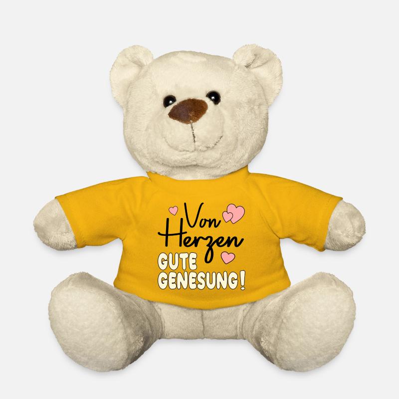 Genesungswünsche HERZ - Teddy - Sonnengelb