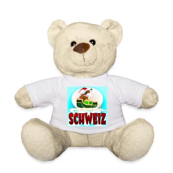 CHRISTMAS ST. BERNARDS - SWISS DOG SWITZERLAND - Teddy Bear - sun yellow - Front