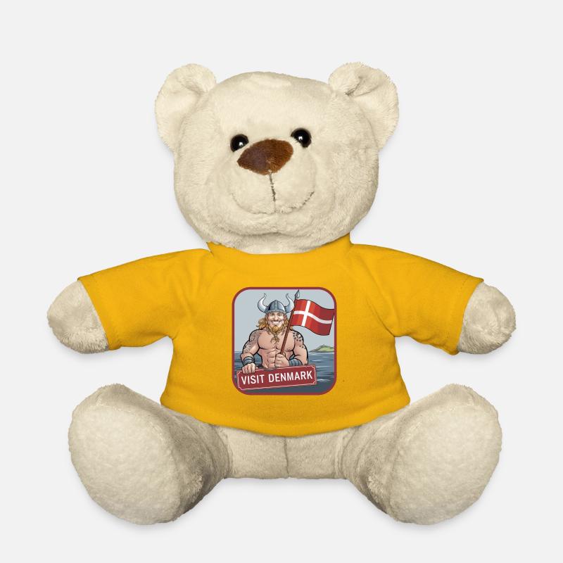 Visit Denmark Wikinger Dannebrog Dänemark Urlaub - Teddy - Sonnengelb