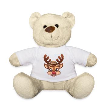 Süßer Rentier-Junge mit Wollmütze - Teddy - Sonnengelb - Vorne