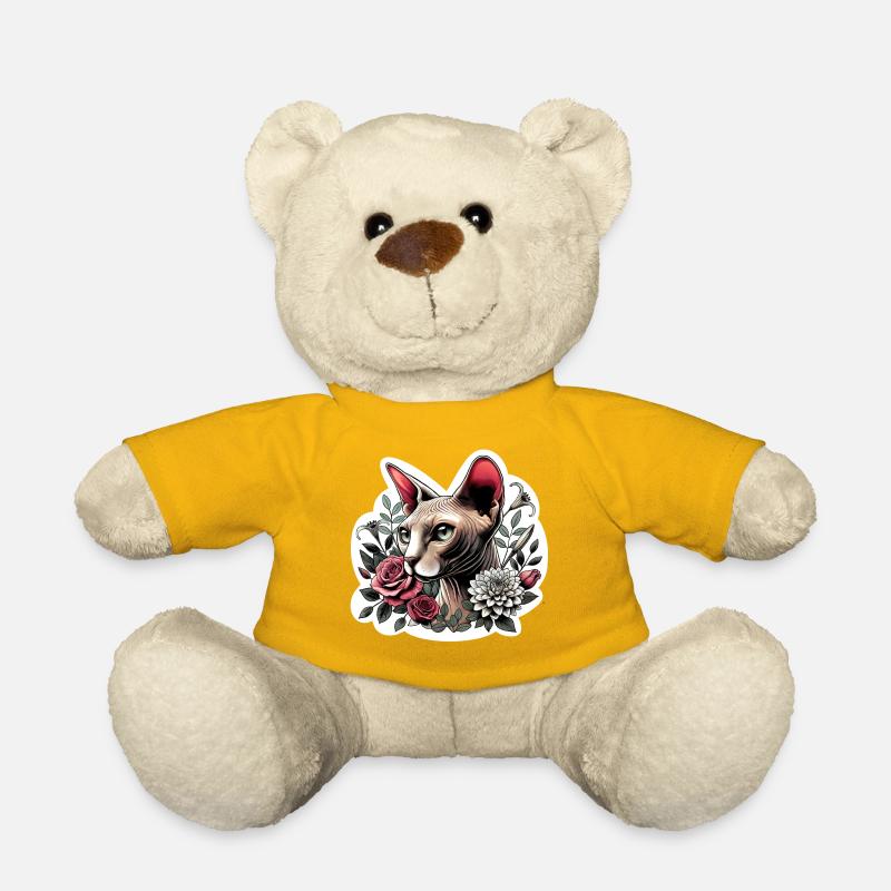 Rose Sphynx Chat - Nounours - jaune soleil