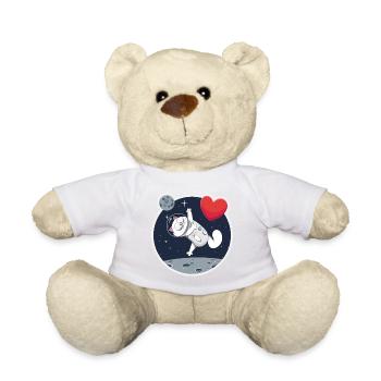 Einsame Astronautin Katze fängt Herz - Teddy - Sonnengelb - Vorne