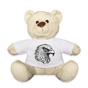 Detailed Eagle Head Illustration - Teddy Bear - sun yellow - Front