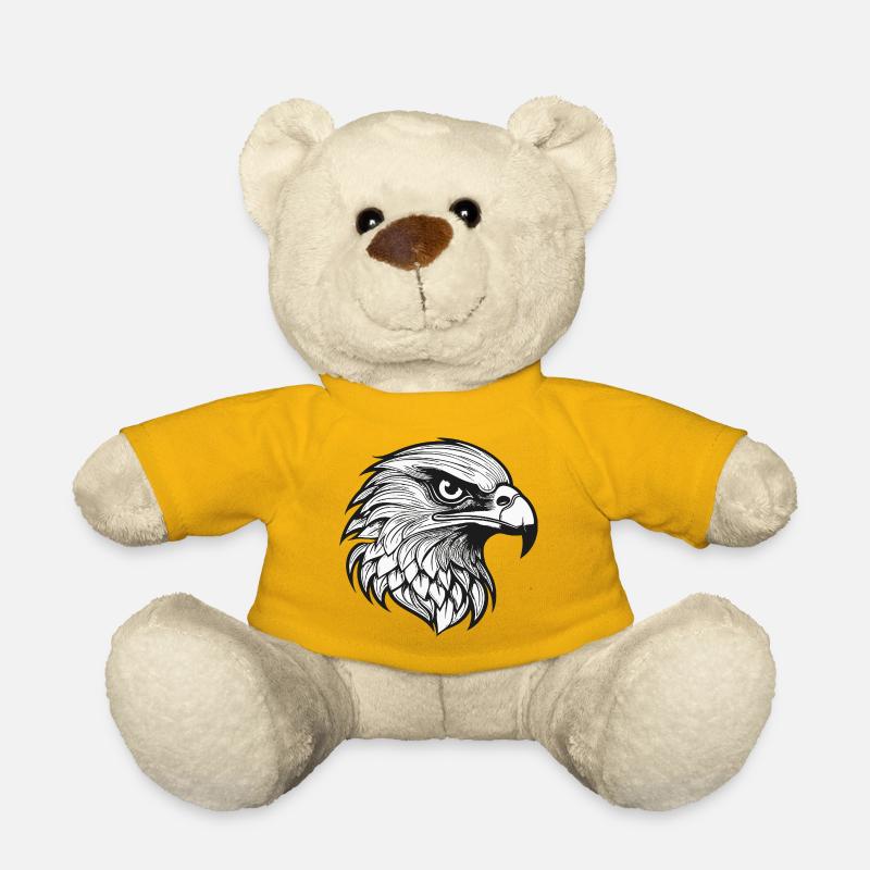 Detailed Eagle Head Illustration - Teddy Bear - sun yellow