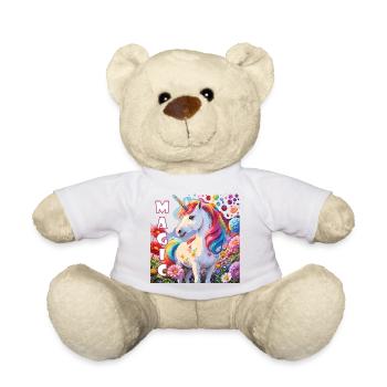 Magical unicorn in rainbow colors power animal - Teddy Bear - sun yellow - Front