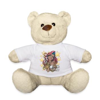 Whimsical Dreamer with Floral Accent - Teddy Bear - sun yellow - Front