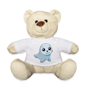 Bébé phoque aux grands yeux brillants - Nounours - jaune soleil - Devant