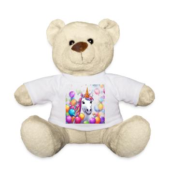 Magical Unicorn Birthday Party with Balloons - Teddy Bear - sun yellow - Front