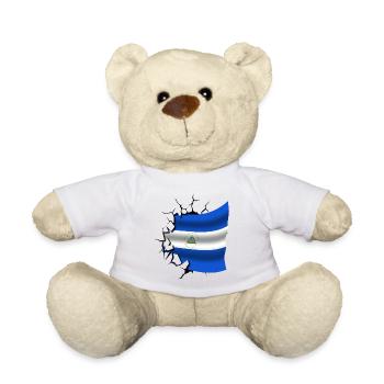 Flag of Nicaragua - Nicaragua - Flag Broken Des - Teddy Bear - sun yellow - Front