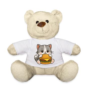 Such süße Katze Hamburger Fast Food Cartoon Essen - Teddy - Sonnengelb - Vorne