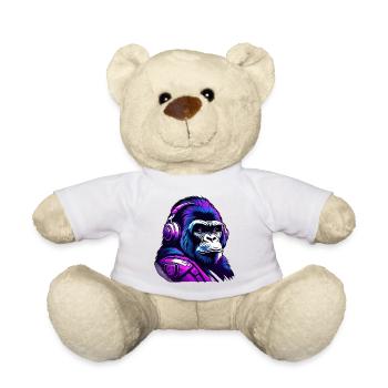 Futuristic gorilla motif with headphones - Teddy Bear - sun yellow - Front