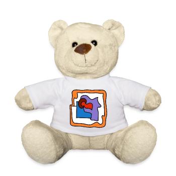 Farbige Rahmenherz Kollage - Teddy - Sonnengelb - Vorne