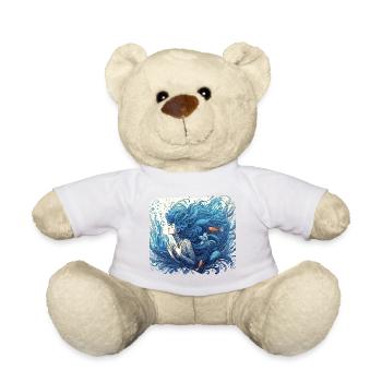 Sirène Sirène Cheveux Bleus Art Nouveau Cadeau - Nounours - jaune soleil - Devant