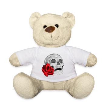 menschenschädel, rosenblüte, goth - Teddy - Sonnengelb - Vorne