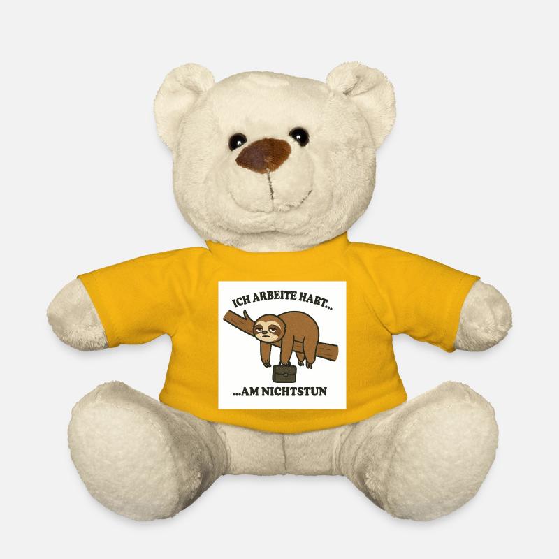 Faultier Arbeit Motiv - Teddy - Sonnengelb