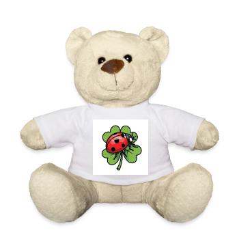 Kleeblatt mit Marienkäfer Design - Teddy - Sonnengelb - Vorne