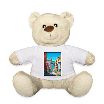 San Sebastian Spain Travel Poster Cityscape WPA - Teddy Bear - sun yellow - Front