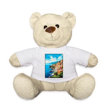 Sorrento, Italie, affiche de voyage vintage Cityscape WPA - Nounours - jaune soleil - Devant