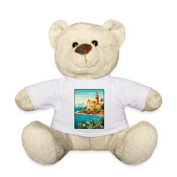 Cascais Portugal Vintage Reiseplakat Stadtlandschaft - Teddy - Sonnengelb - Vorne