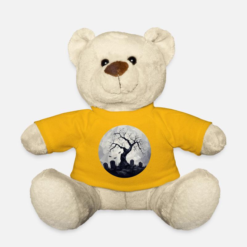 Dunkle Geisterbäume mit Friedhof - Teddy - Sonnengelb