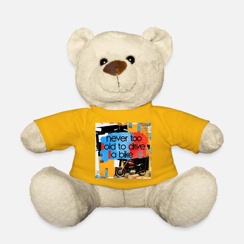 Devise de vie avec l’art de la moto - Nounours - jaune soleil