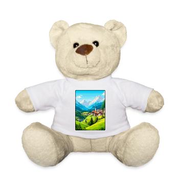 Tirol Österreich Vintage-Reiseplakat Cityscape WPA - Teddy - Sonnengelb - Vorne