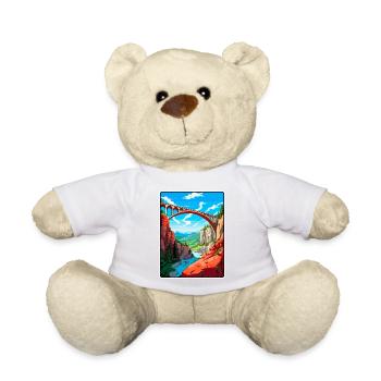 Devils Bridge Germany Travel Poster Cityscape WPA - Teddy Bear - sun yellow - Front